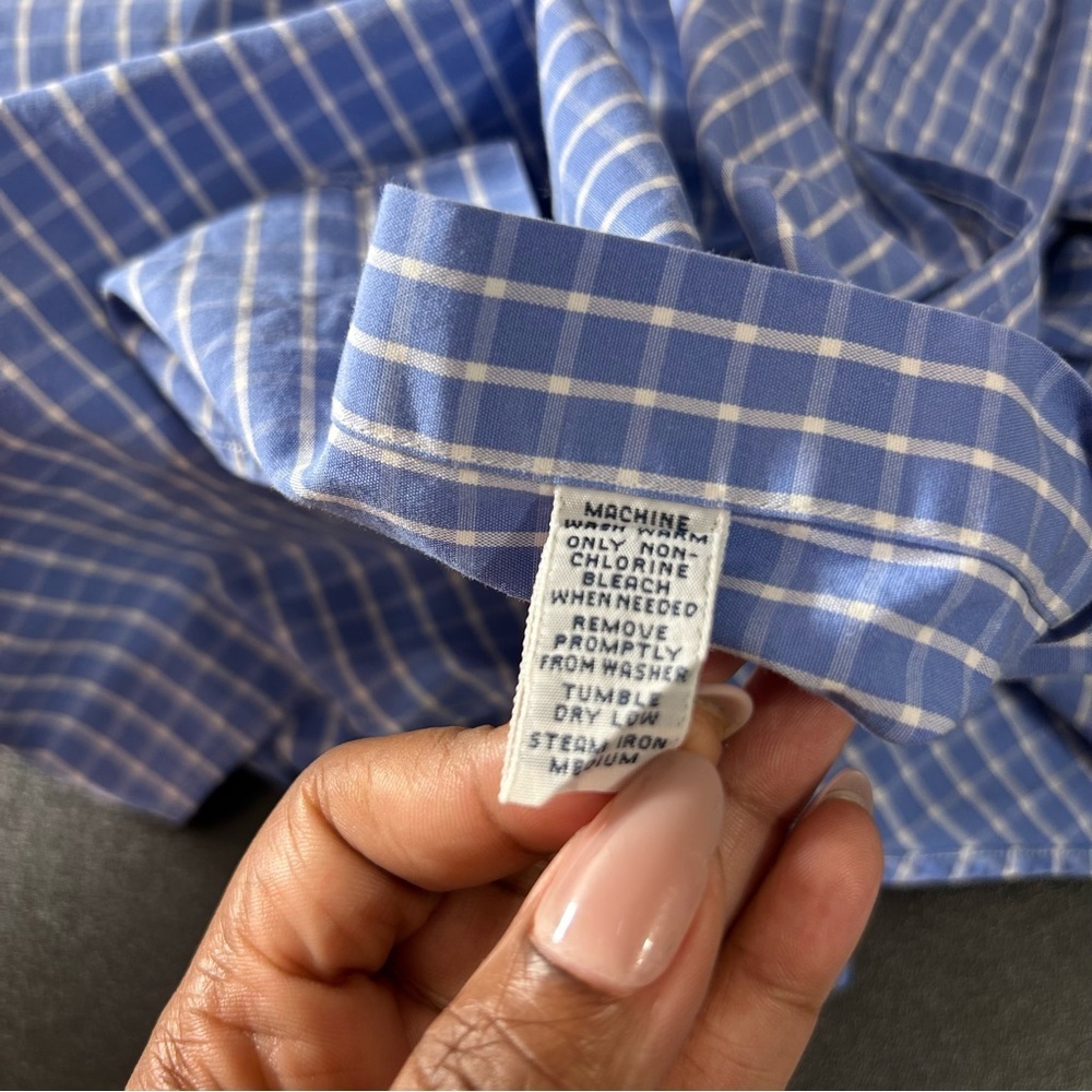 POLO Ralph Lauren Button Down Shirt Men's Blake Blue White Gingham Check Size XL - Picture 4 of 7